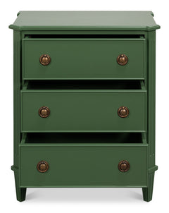 Poppin's Green 3 Drawer Chest - Ornate Home