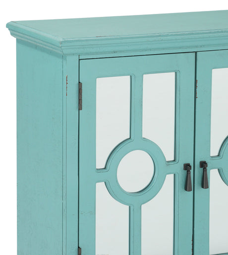 Poppy Antique Aqua Accent Chest - Ornate Home