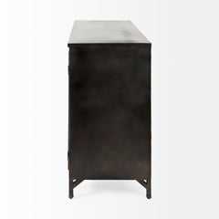Poppy Black Metal with Glass Door Accent Cabinet - Ornate Home