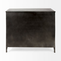 Poppy Black Metal with Glass Door Accent Cabinet - Ornate Home