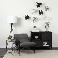 Poppy Black Metal with Glass Door Accent Cabinet - Ornate Home