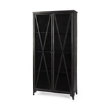 Poppy Black Metal with Glass Door Display Cabinet - Ornate Home