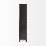 Poppy Black Metal with Glass Door Display Cabinet - Ornate Home