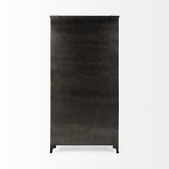 Poppy Black Metal with Glass Door Display Cabinet - Ornate Home