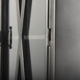 Poppy Black Metal with Glass Door Display Cabinet - Ornate Home