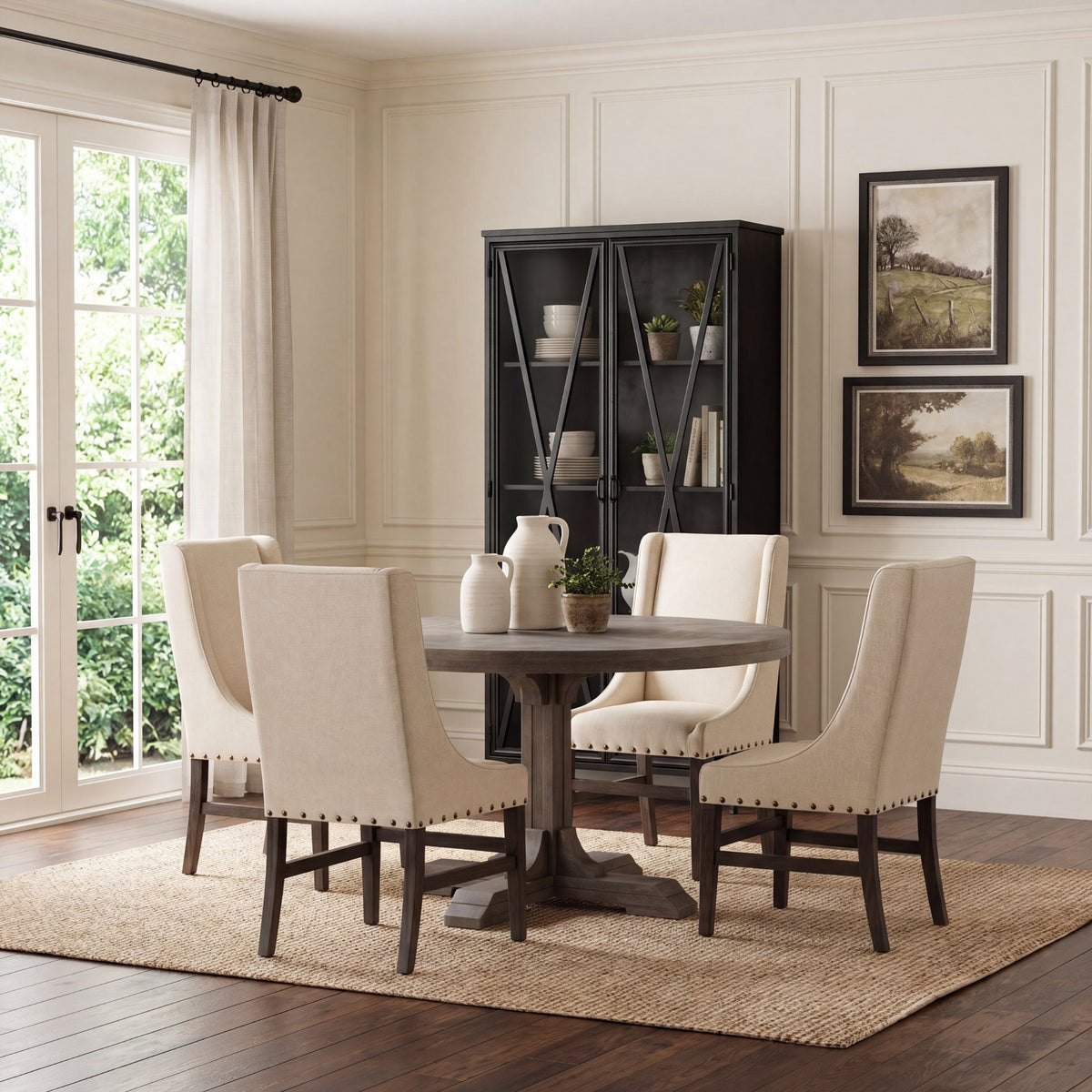 Poppy Black Metal with Glass Door Display Cabinet - Ornate Home