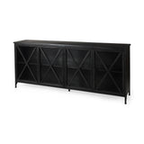Poppy Black Metal with Glass Door Sideboard - Ornate Home