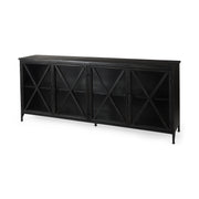 Poppy Black Metal with Glass Door Sideboard - Ornate Home