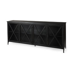 Poppy Black Metal with Glass Door Sideboard