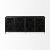 Poppy Black Metal with Glass Door Sideboard - Ornate Home