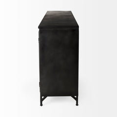 Poppy Black Metal with Glass Door Sideboard