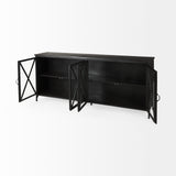 Poppy Black Metal with Glass Door Sideboard - Ornate Home