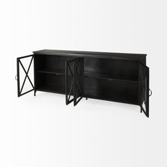 Poppy Black Metal with Glass Door Sideboard