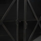 Poppy Black Metal with Glass Door Sideboard - Ornate Home