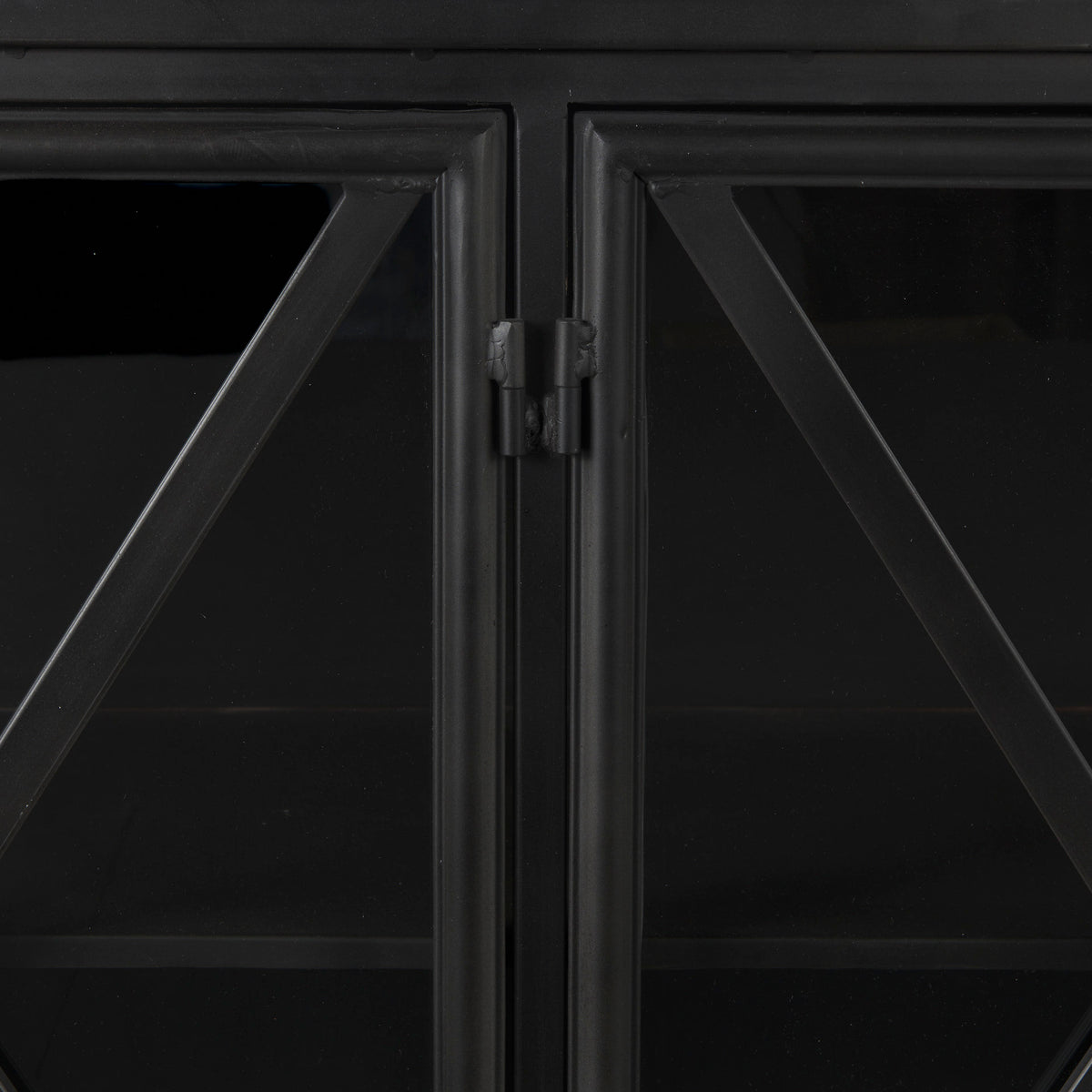 Poppy Black Metal with Glass Door Sideboard - Ornate Home