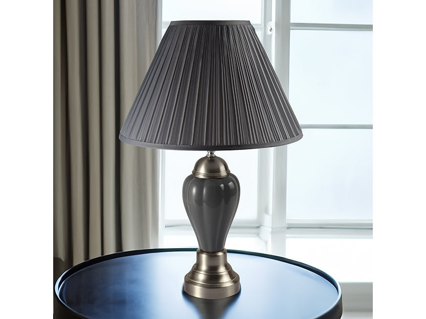Porcelain Gray Satin Nikel 26" Table Lamp (Set of 12) - Ornate Home