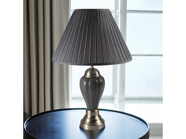 Porcelain Gray Satin Nikel 26" Table Lamp (Set of 12) - Ornate Home