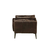 Porchester Distress Chocolate Leather Chair - Ornate Home