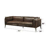 Porchester Distress Chocolate Leather Loveseat - Ornate Home