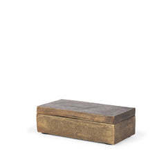 Porschia Antiqued Gold Small Metal Decorative Box - Ornate Home