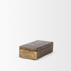 Porschia Antiqued Gold Small Metal Decorative Box - Ornate Home