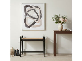 Port Royal Black/Tan Accent Bench - Ornate Home