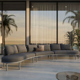 Porta Anthracite 3 Piece Outdoor Patio Aluminum Modular Sofa - Ornate Home