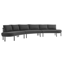 Porta Anthracite 3 Piece Outdoor Patio Aluminum Modular Sofa - Ornate Home