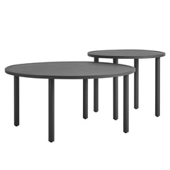 Porta Charcoal 2 Piece Nesting Outdoor Patio Aluminum Coffee Table Set - Ornate Home