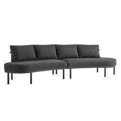 Porta Charcoal/Anthracite 2 Piece Outdoor Patio Aluminum Modular Sofa - Ornate Home