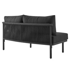 Porta Charcoal/Anthracite Armless Outdoor Patio Aluminum Modular Piece - Ornate Home