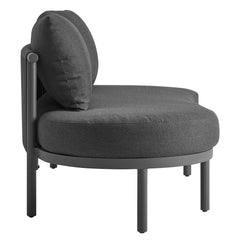 Porta Charcoal/Anthracite Left-Arm Facing Outdoor Patio Aluminum Modular Piece - Ornate Home