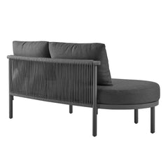 Porta Charcoal/Anthracite Left-Arm Facing Outdoor Patio Aluminum Modular Piece - Ornate Home