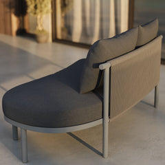 Porta Charcoal/Anthracite Right-Arm Facing Outdoor Patio Aluminum Modular Piece - Ornate Home