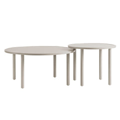 Porta Khaki 2 Piece Nesting Outdoor Patio Aluminum Coffee Table Set - Ornate Home