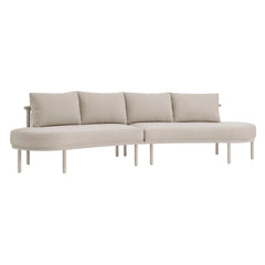 Porta Khaki/Stone 2 Piece Outdoor Patio Aluminum Modular Sofa - Ornate Home