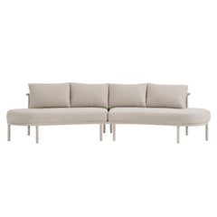 Porta Khaki/Stone 2 Piece Outdoor Patio Aluminum Modular Sofa - Ornate Home