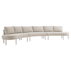 Porta Khaki/Stone 3 Piece Outdoor Patio Aluminum Modular Sofa - Ornate Home