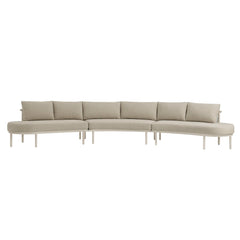 Porta Khaki/Stone 3 Piece Outdoor Patio Aluminum Modular Sofa - Ornate Home
