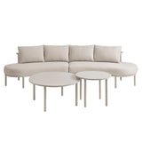 Porta Khaki/Stone 4 Piece Outdoor Patio Aluminum Modular Sofa Set - Ornate Home