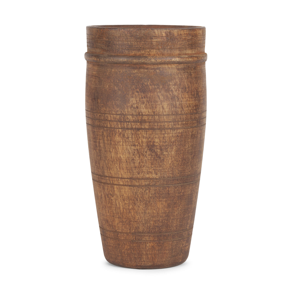 Porta Medium Brown Large Reclaimed Wooden Pot - Ornate Home