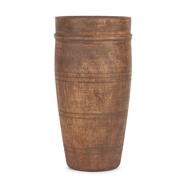 Porta Medium Brown Large Reclaimed Wooden Pot - Ornate Home