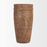 Porta Medium Brown Large Reclaimed Wooden Pot - Ornate Home