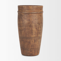 Porta Medium Brown Large Reclaimed Wooden Pot - Ornate Home