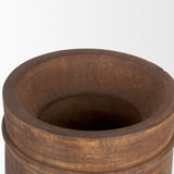 Porta Medium Brown Large Reclaimed Wooden Pot - Ornate Home