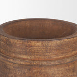 Porta Medium Brown Large Reclaimed Wooden Pot - Ornate Home