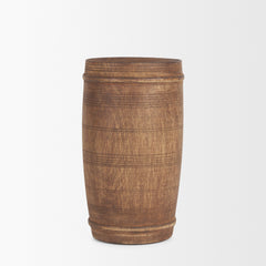 Porta Medium Brown Small Reclaimed Wooden Pot - Ornate Home