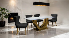Portanova Gold/Black Chair (Set of 2) - Ornate Home