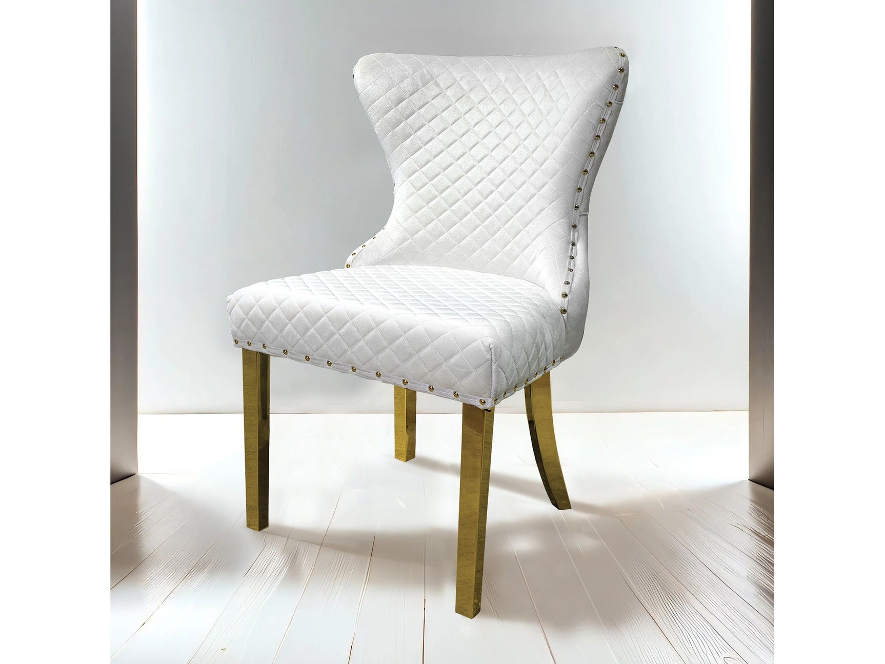 Portanova Gold/White Chair (Set of 2) - Ornate Home