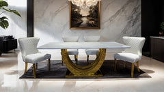 Portanova Gold/White Chair (Set of 2) - Ornate Home